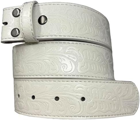 BS1200 White Belt Genuine Leather Replacement Casual Belt Strap 1